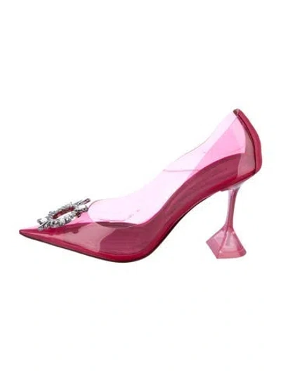 Pre-owned Amina Muaddi Pvc Begum Pvc Pumps In Pink