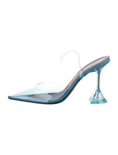 Pre-owned Amina Muaddi Pvc Mules In Blue