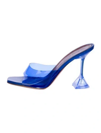 Pre-owned Amina Muaddi Pvc Slides In Blue