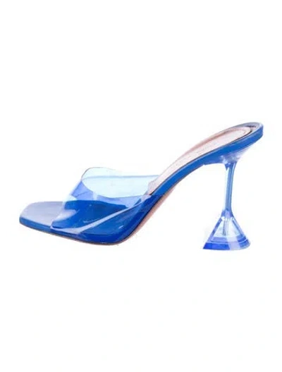 Pre-owned Amina Muaddi Pvc Slides In Blue