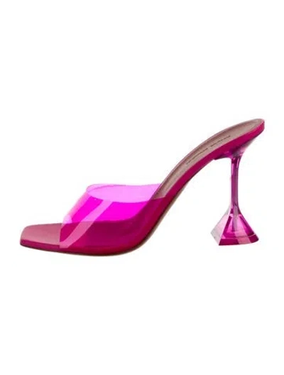 Pre-owned Amina Muaddi Pvc Slides In Pink