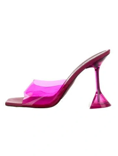 Pre-owned Amina Muaddi Pvc Slides In Pink