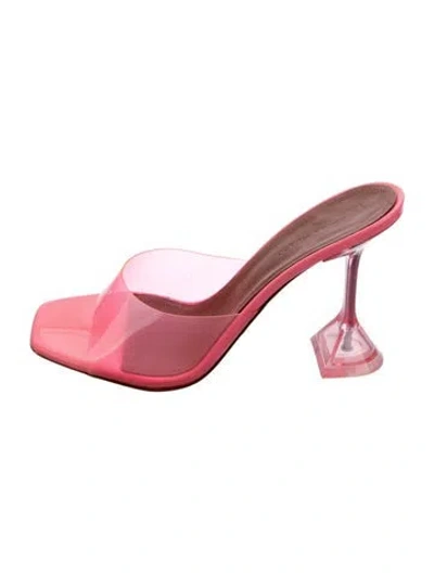 Pre-owned Amina Muaddi Pvc Slides In Pink