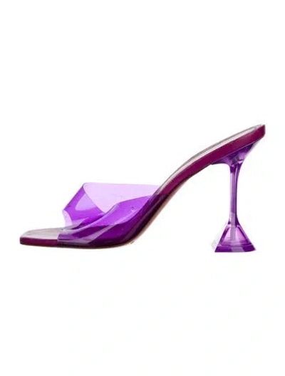 Pre-owned Amina Muaddi Pvc Slides In Purple