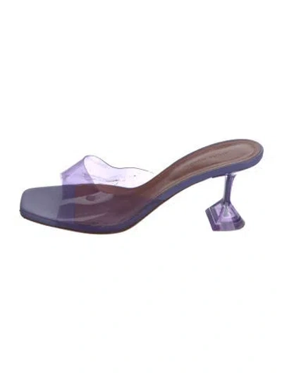 Pre-owned Amina Muaddi Pvc Slides In Purple