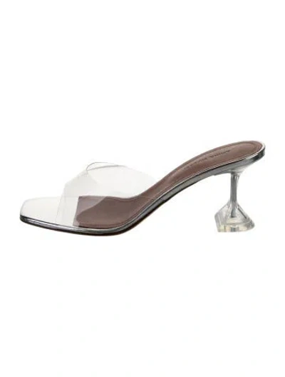 Pre-owned Amina Muaddi Pvc Slides In Transparent