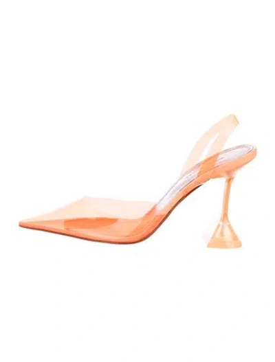 Pre-owned Amina Muaddi Pvc Slingback Pumps In Orange
