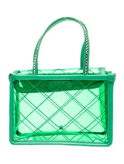 Pre-owned Amina Muaddi Pvc Top Handle Bag In Green