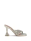 Amina Muaddi 95mm Shiona Snakeskin-effect Sandals
