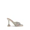 Amina Muaddi 95mm Shiona Snakeskin Sculpted-heel Sandals