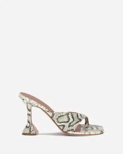 AMINA MUADDI PYTHON-PATTERNED SHIONA SANDALS