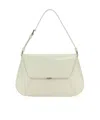 Amina Muaddi Women Black Leather Ami Shoulder Bag In White