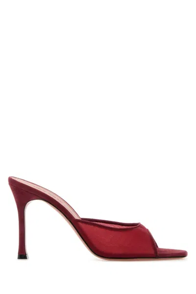 AMINA MUADDI RED SLIP-ON HEELS