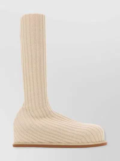 AMINA MUADDI RIBBED TEXTURE FLAT SOLE SOCK-LIKE BOOTS