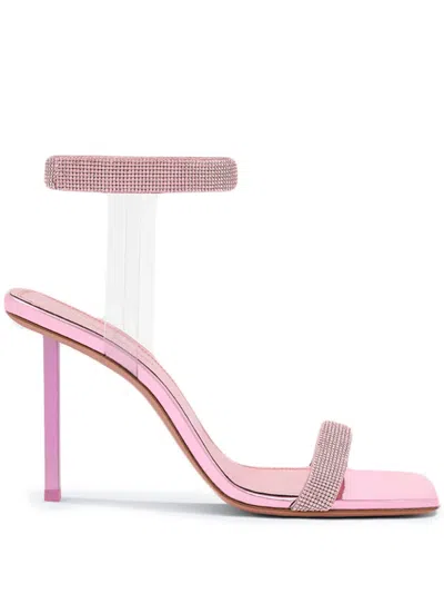 Amina Muaddi Rih 95mm Crystal-embellished Sandals In Pink