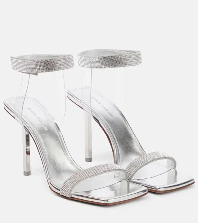 Amina Muaddi Rih 110mm Crystal-embellished Sandals In Silber