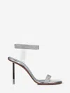Amina Muaddi Rih 95mm Crystal-embellished Sandals In Silver