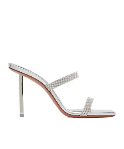 Amina Muaddi Rih Single-string High-heeled Sandals In White