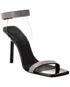 Amina Muaddi Rih Embellished Patent Leather Sandals In Black