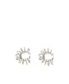 Amina Muaddi Silver Metal Multi Ring Earrings In Yellow