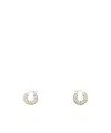 Amina Muaddi Jah Hoop Small White And Gold Crystal Earrings In Yellow