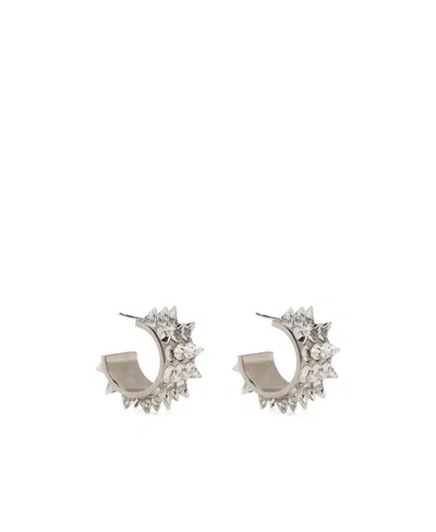 Amina Muaddi Small Karma Hoops In Silver