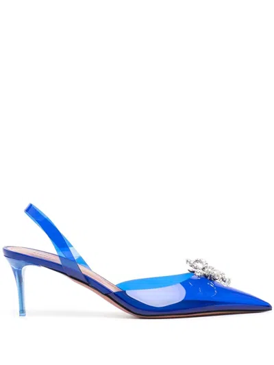 Amina Muaddi Rosie 60mm Slingback Pumps In Blue