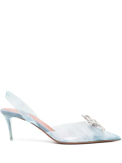Amina Muaddi Rosie 60mm Transparent Pumps In Blue