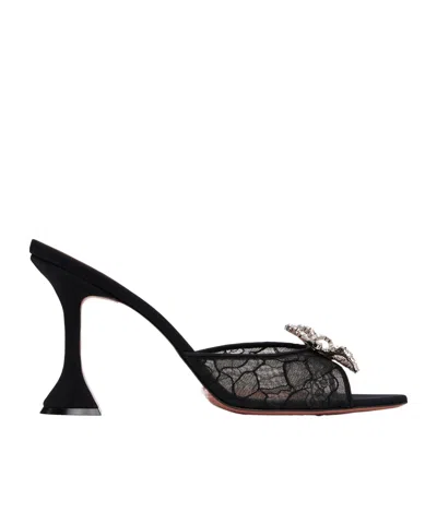 Amina Muaddi Rosie 95 Lace High-heeled Sandals In Black