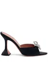 Amina Muaddi Rosie Crystal-embellished Satin Mules In Black