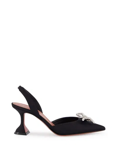 Amina Muaddi Rosie Crystal-embellished Slingback Pumps In Black