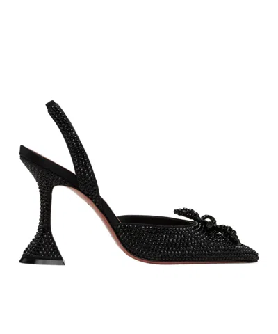 Amina Muaddi Rosie Crystal High Heels In Black