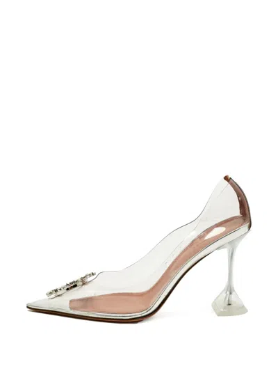 Pre-owned Amina Muaddi Rosie Crystal Pumps In White