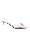 Amina Muaddi Rosie Glass Sling 60 High-heeled Sandals In White