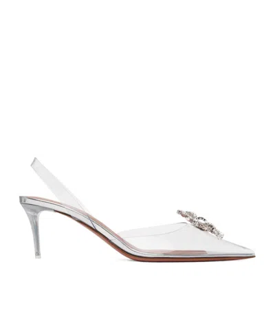 Amina Muaddi Rosie Glass Sling 60 High-heeled Sandals In White