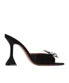 Amina Muaddi Rosie Crystal-embellished Satin Mules In Black
