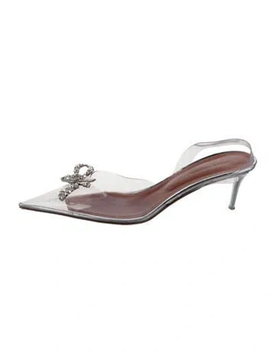 Pre-owned Amina Muaddi Rosie Pvc Pumps In Silver