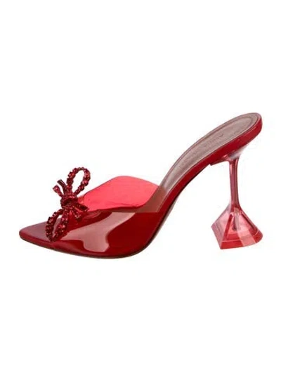 Pre-owned Amina Muaddi Rosie Pvc Sandals In Red