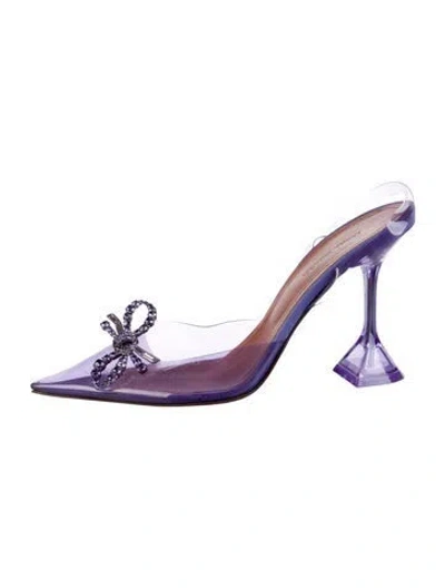 Pre-owned Amina Muaddi Rosie Pvc Slingback Pumps In Purple
