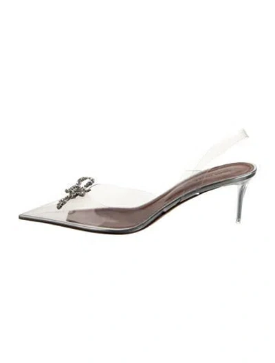 Pre-owned Amina Muaddi Rosie Pvc Slingback Pumps In Transparent