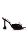 Amina Muaddi Rosie Crystal-embellished Satin Mules In Black