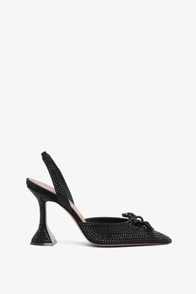 AMINA MUADDI AMINA MUADDI ROSIE SLING SATIN BLACK  WHITE CRYS