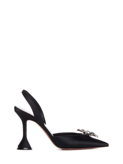 Amina Muaddi Begum Crystal-buckle Slingback Pumps In Nero