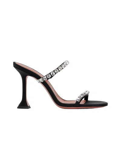 AMINA MUADDI ROUND TOE HIGH HEEL SANDALS