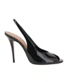 Amina Muaddi Kristina 105 Patent Leather Peep-toe Pumps In Black