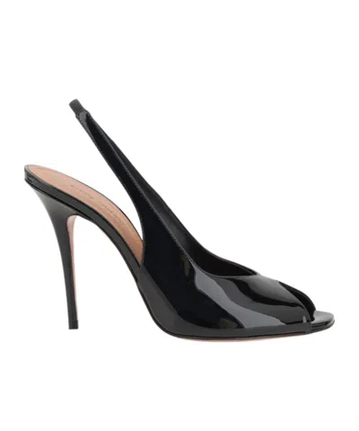 AMINA MUADDI ROUND TOE HIGH HEEL SANDALS