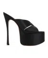 Amina Muaddi Round Toe High Heel Sandals In Black