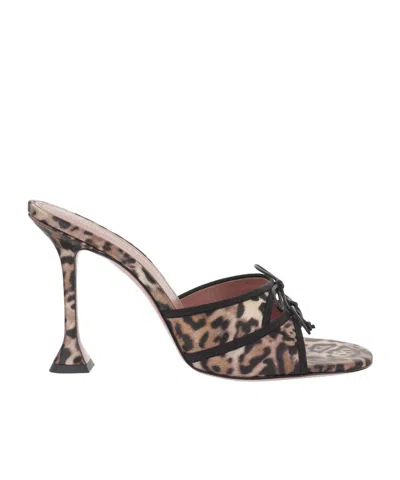 Amina Muaddi Round-toe High-heeled Sandals In Black