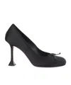 Amina Muaddi 95mm Lila Bow-detail Pumps In Black