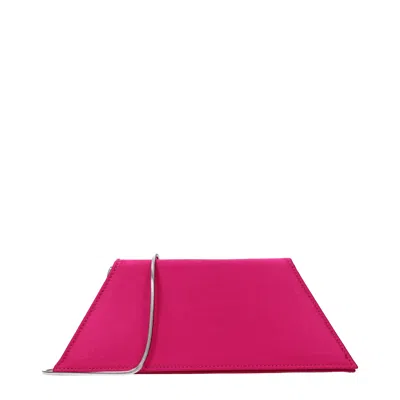 Amina Muaddi Pochette Women's Satin Fuchsia/raspberry In Pink